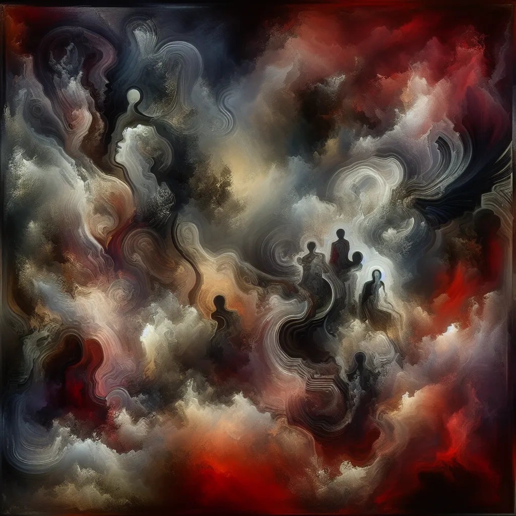 Erotic, Writing, Dark, Themes, Collaboration in an abstract style