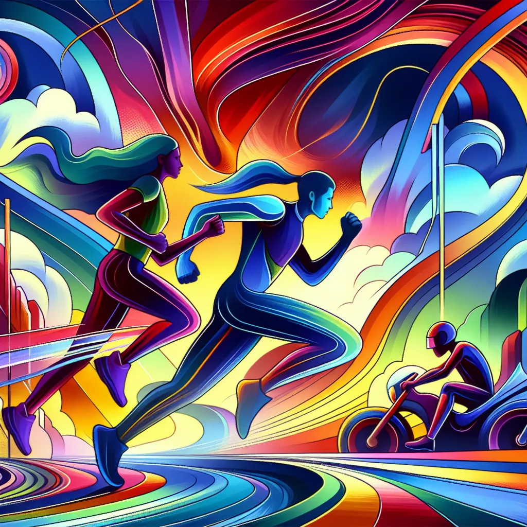 Pokemon, Ash, Serena, Race, Friendship in an abstract style