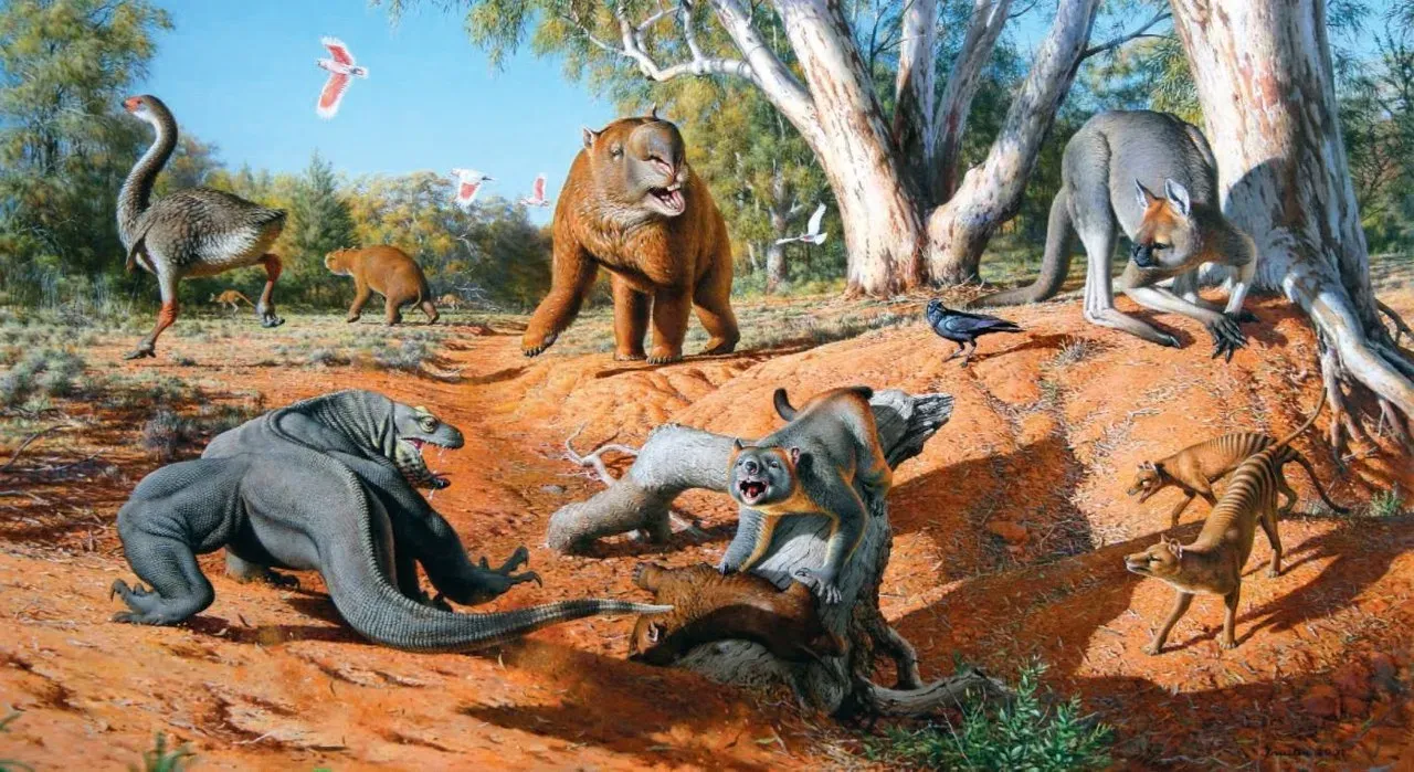 Australian fauna that has survived into modern times, unlike in our timeline, such as Diprotodon, thylacines, Procoptodon, Thylacoleo, Genyornis, megalania, and among others.