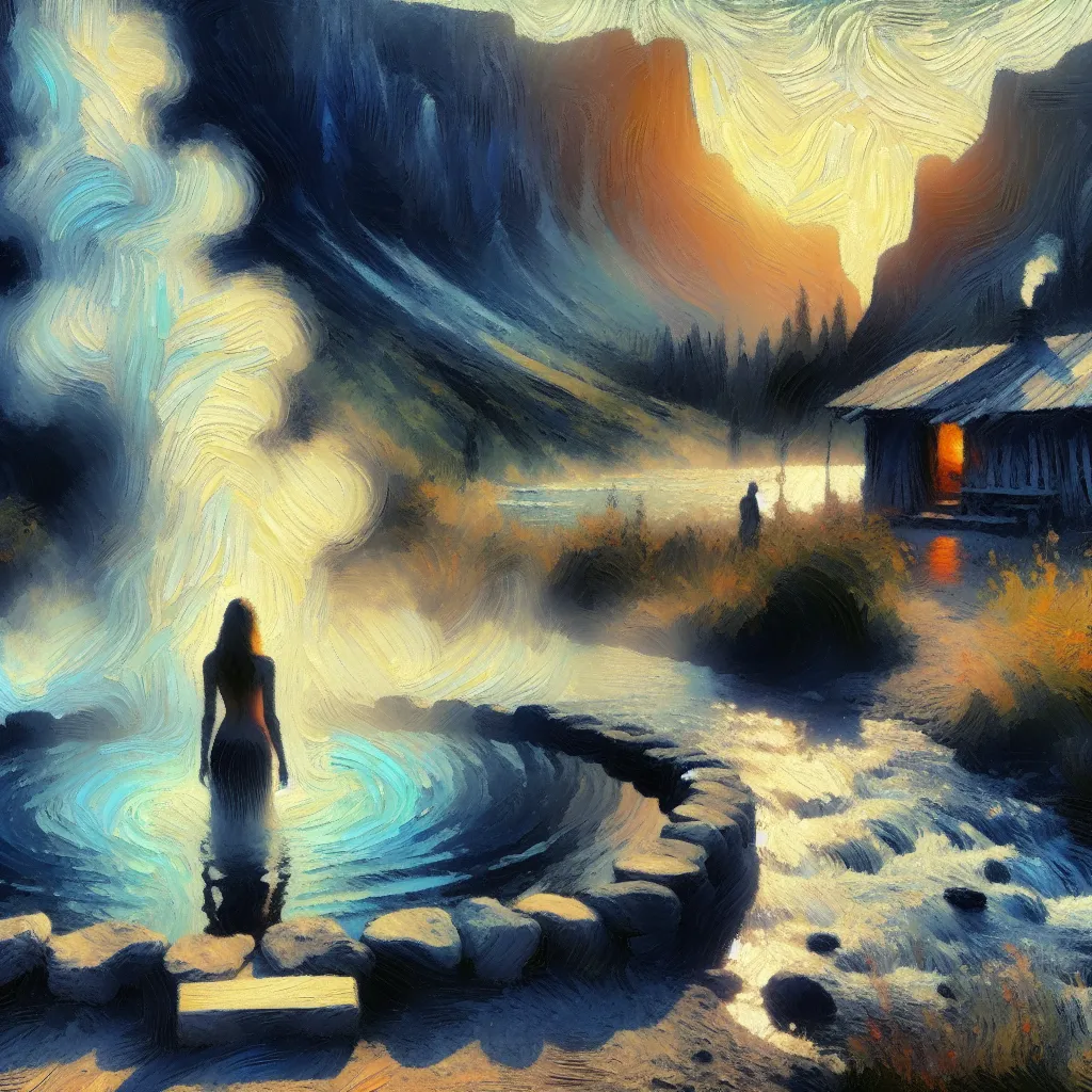 Hot springs, Naruto, Transformation, Gender, Acceptance in the style of Monet