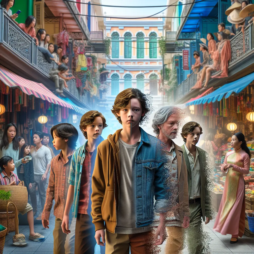 An intricate story of a boy named Lucas who mysteriously transforms into an older Vietnamese woman named Trang in a bustling store, struggling with identity, acceptance, and the irreversible swap of lives.