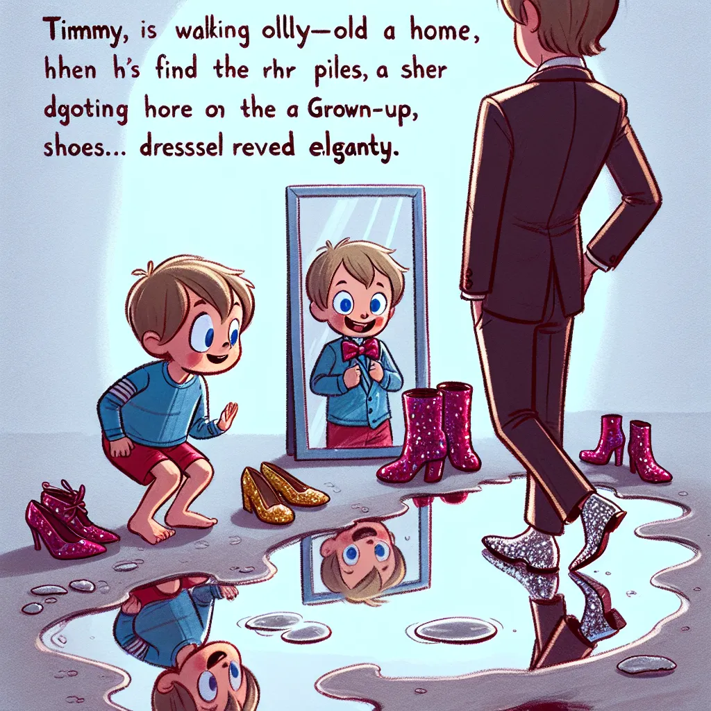 Timmy, a 7-year-old boy, stumbles upon a pile of feminine clothing and accessories while walking home. After accidentally trying on a pair of glittery sandals, he undergoes a transformation into a confident and stylish woman named Danielle. Embracing her new identity, Danielle navigates adulthood with grace and self-assurance, leaving behind her past as Timmy.