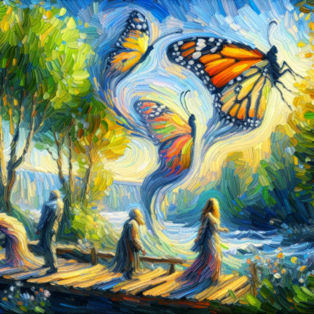 Transformation, Transition, Identity, Realization, Metamorphosis in the style of Monet