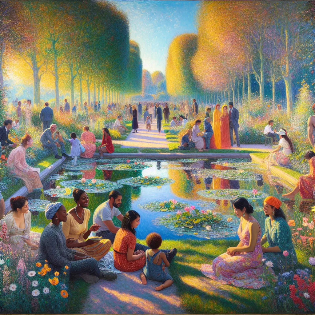 Transformation, Identity, Diversity, Acceptance, Memories in the style of Monet