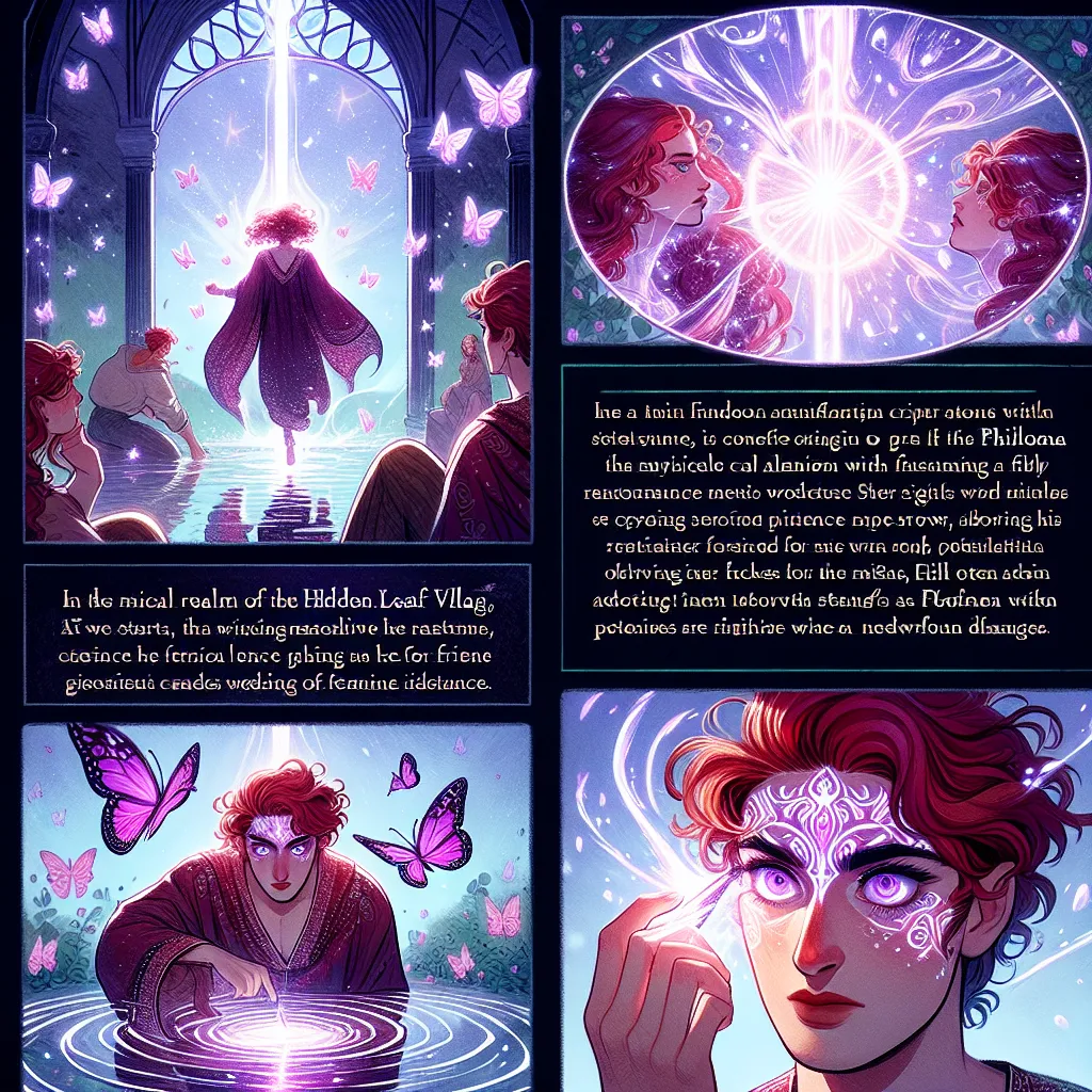 Title: "The Transmutation of Philomena: Embracing a New Destiny"
Genre: Fantasy

In the mystical realm of the Hidden Leaf Village, a powerful transformation awaits Naruto Uzumaki. As the celestial alignment takes hold, an eerie light engulfs him, reshaping his very existence. His eager spirit and dream of becoming Hokage are about to merge with a destiny beyond his wildest imagination.

Amidst the silence of the desolate training grounds, a thunderous clap breaks through the air. Naruto feels an