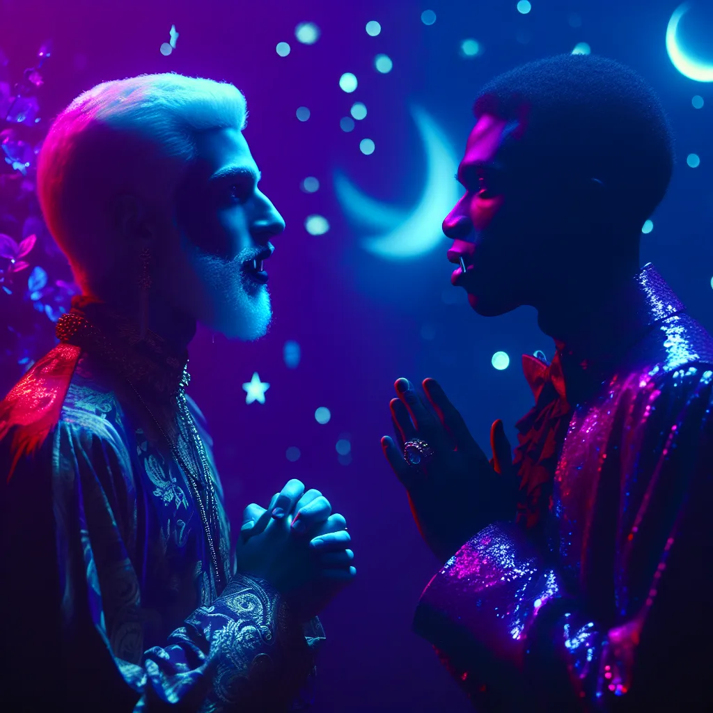 A mysterious and compassionate encounter unfolds in the neon haze of a nightclub. Arielle, the club's enigmatic owner, meets Camilla, a vampire seeking solace in the night. Their meeting transcends boundaries as they share a moment of empathy and connection in the velvet dark.