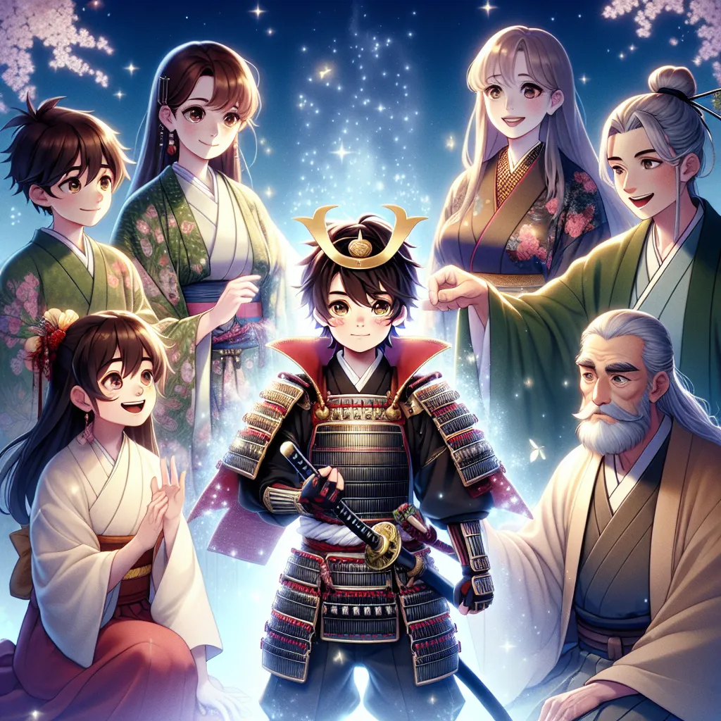 A heartwarming and magical tale of a boy who transforms into a samurai, bringing together a family redefined by love and memories. Join Benji, Emily, Maggie, and Moriyoshi on a journey of acceptance, courage, and enduring bonds in a story woven with wishes, honor, and the unbreakable magic of family.