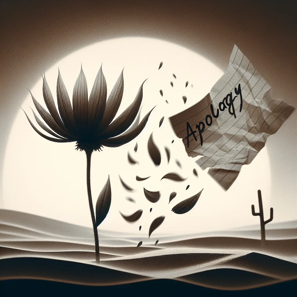 A conceptual abstract image representing disappointment and apology.