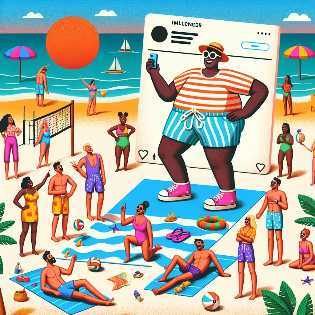 A humorous story about a guy named Trevor who finds himself in a bombshell influencer's body, soaking up the sun on Daytona Beach, posing for Instagram photos and hilariously navigating life in a curvy new form.