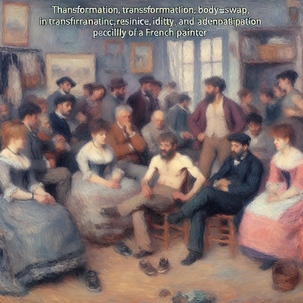 Transformation, Body swap, Identity, Resilience, Adaptation in the style of Monet