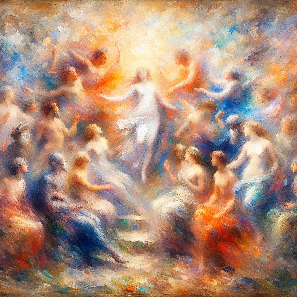 Transformation, Model, Mystery, Resilience, Acceptance in the style of Monet