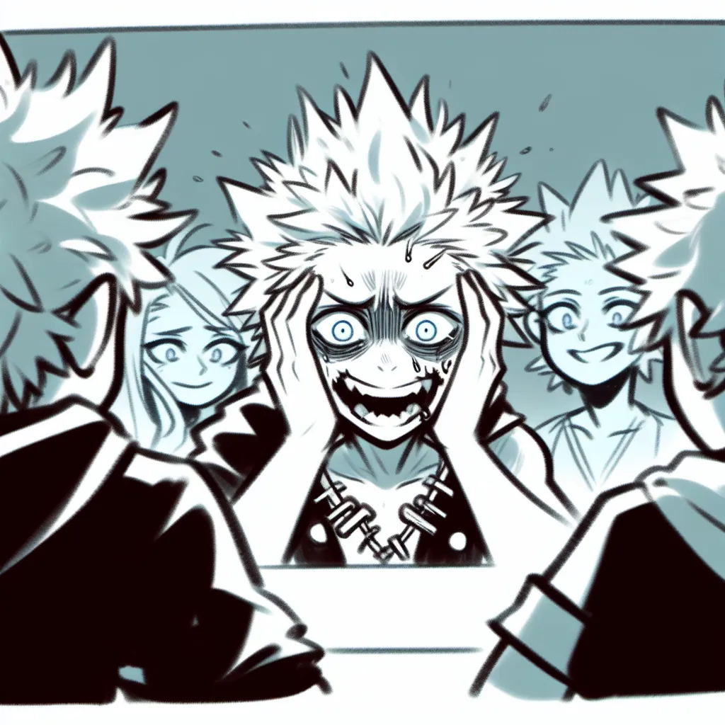 Naruto Uzumaki, now transformed into Narumi, gazes into a mirror with horror and despair, their once masculine appearance replaced by delicate femininity as their friends remain oblivious to their distress.