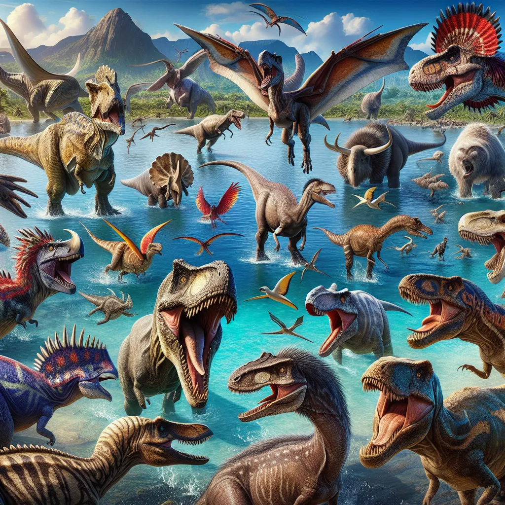 Title: "Prehistoric Species for the Ultimate Jurassic World Evolution 3"

Description: An image showcasing a diverse collection of prehistoric species that could potentially be featured in the highly anticipated game, "Jurassic World Evolution 3." From iconic dinosaurs like the Utahraptor and Giganotosaurus to exotic creatures like the Megalania and Hatzegopteryx, each species offers a unique addition to the park's ecosystem. This image presents an exciting glimpse into the potential diversity a