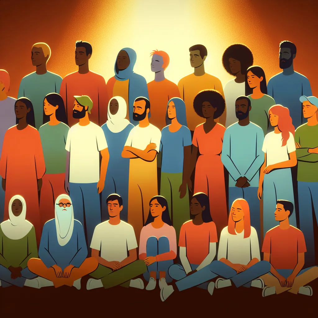 The image accompanying this story could be a group of diverse individuals, representing the various characters mentioned in the text. They can be shown in a warm and embracing setting, symbolizing the acceptance, understanding, and unity that they have found together.