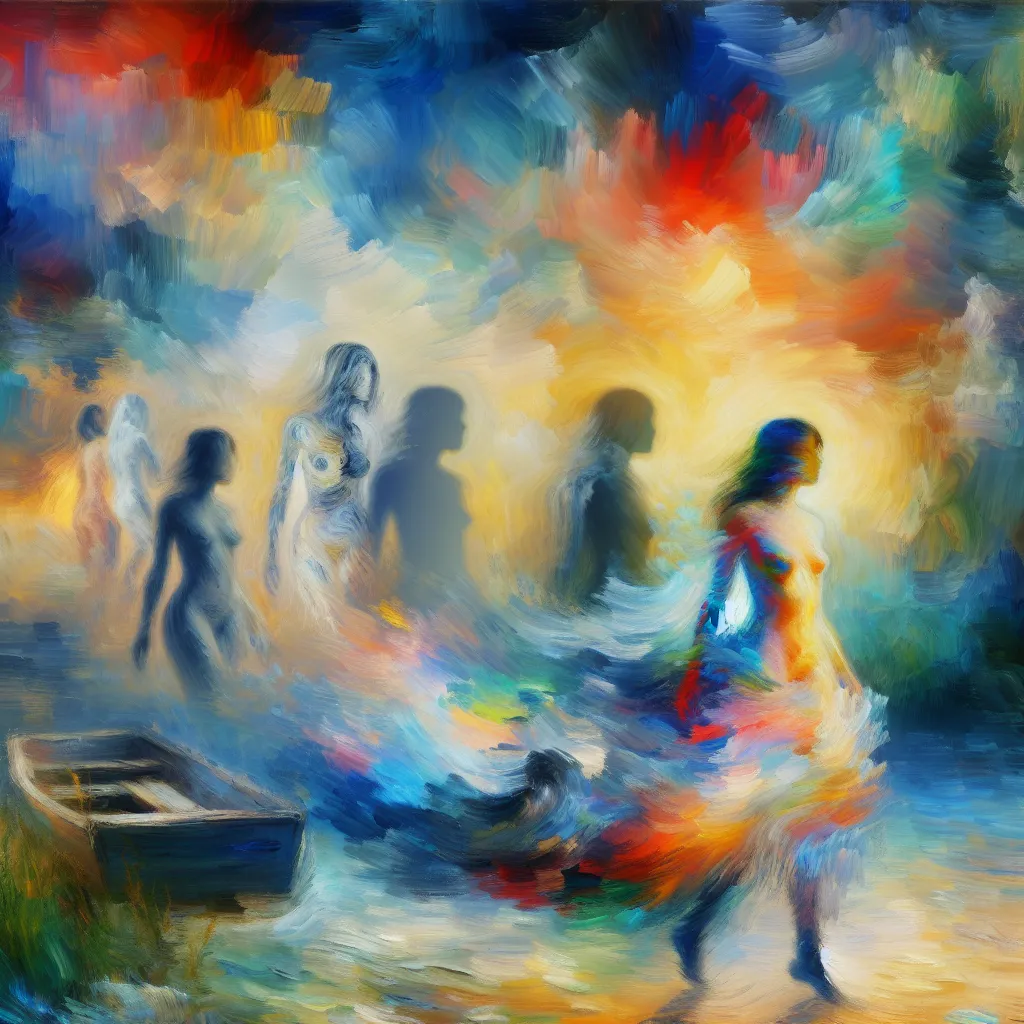 Transformation, Identity, Metamorphosis, Memories, Celebrity in the style of Monet