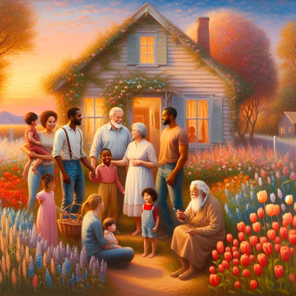 Timothy, Transformation, Identity, Home, Family in the style of Monet