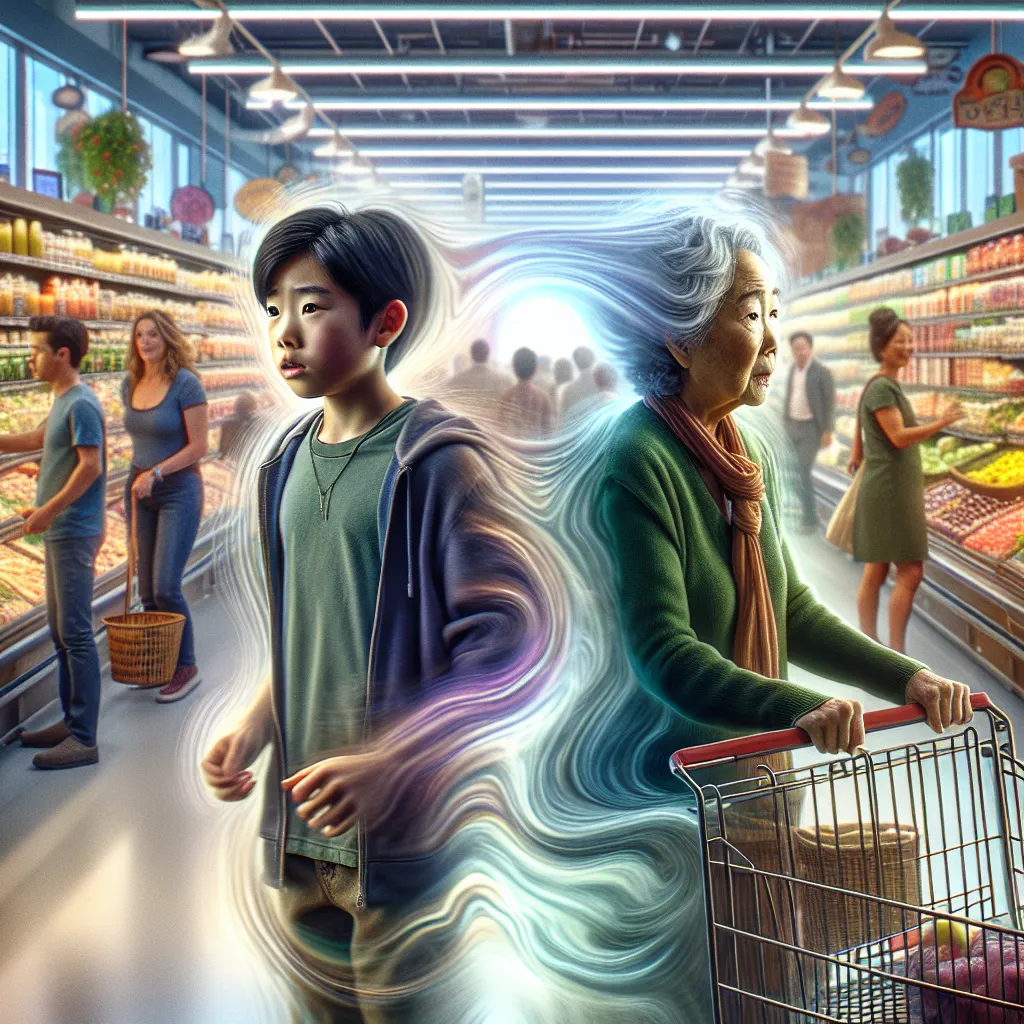 A young boy named Oliver transforms into Soo-jin, an older Korean woman, during a grocery store trip, experiencing a tumultuous journey of identity blending. Oliver's memories fade as he embraces Soo-jin's life completely, with their intertwined memories echoing through time.
