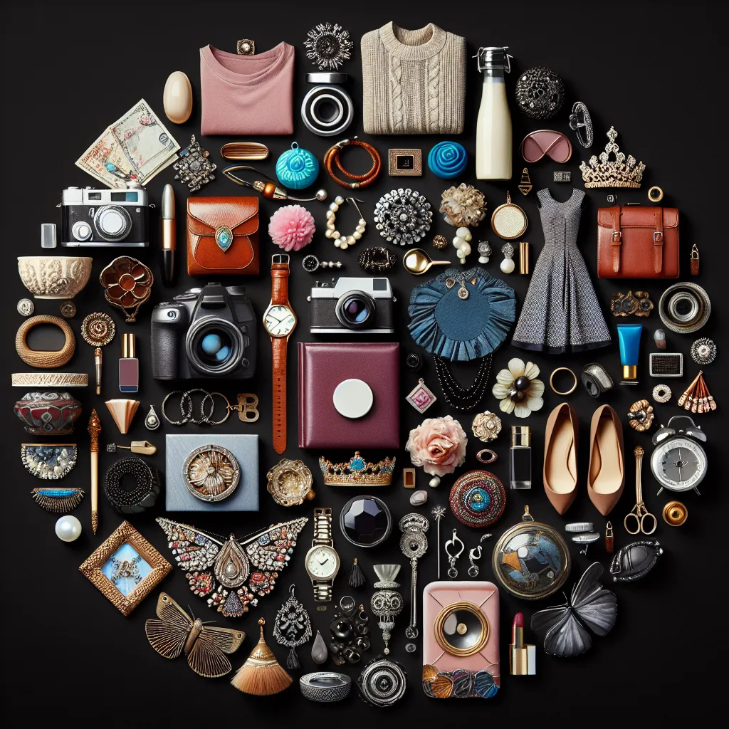 An image to accompany this story could depict a collage of stolen items, such as jewelry, clothing, and various other objects, carefully arranged against a backdrop of darkness.