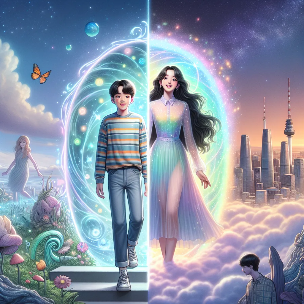 A story unfolds about Timmy, a young boy who ventures into a dream world where his choices transform him into a girl named Ji-Hae, leading to a new life in Seoul, leaving behind his past and embracing an unknown future.
