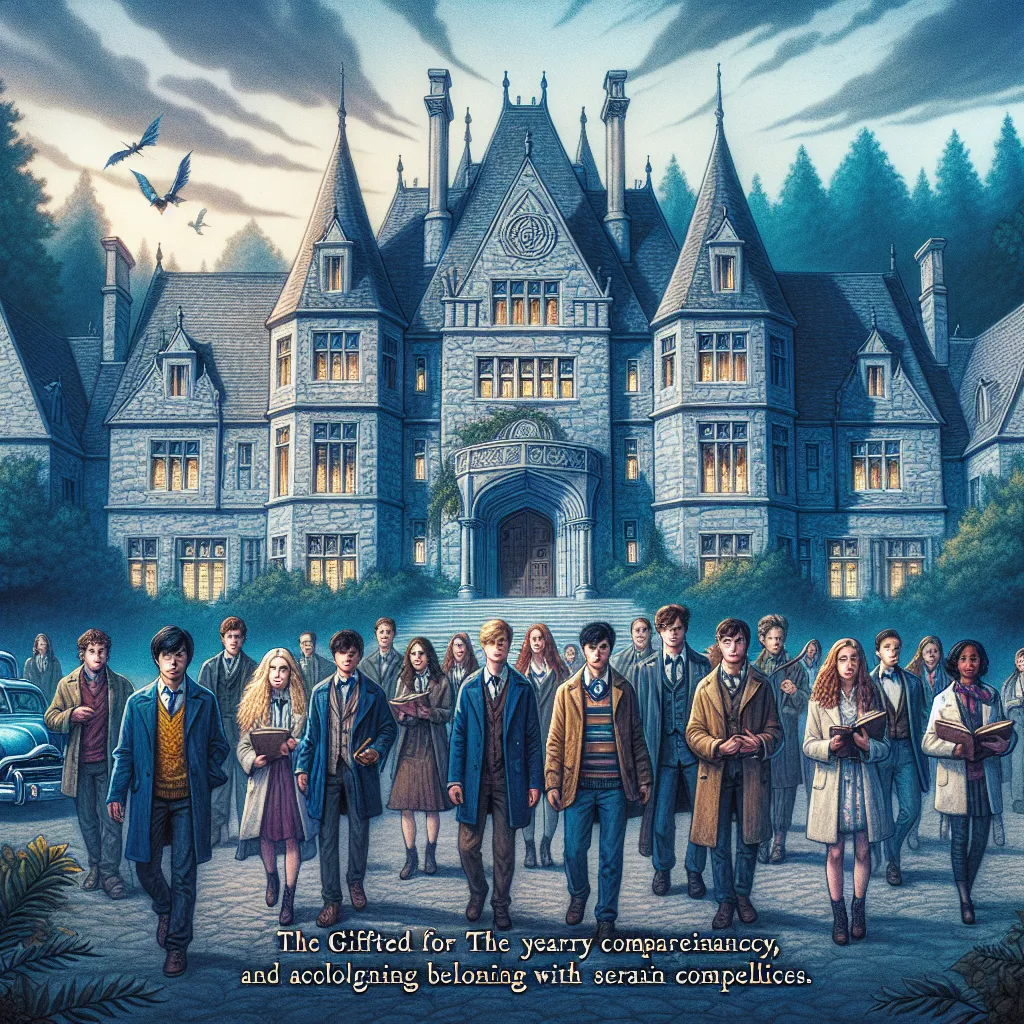 A group of young adults, each with their own unique supernatural abilities, stand in front of the grand stone mansion of the Salvatore School for the Gifted. The air is charged with anticipation and the promise of a new beginning as they prepare to embark on another year of magic, love, and the challenges that come with being part of the Mikaelson family.