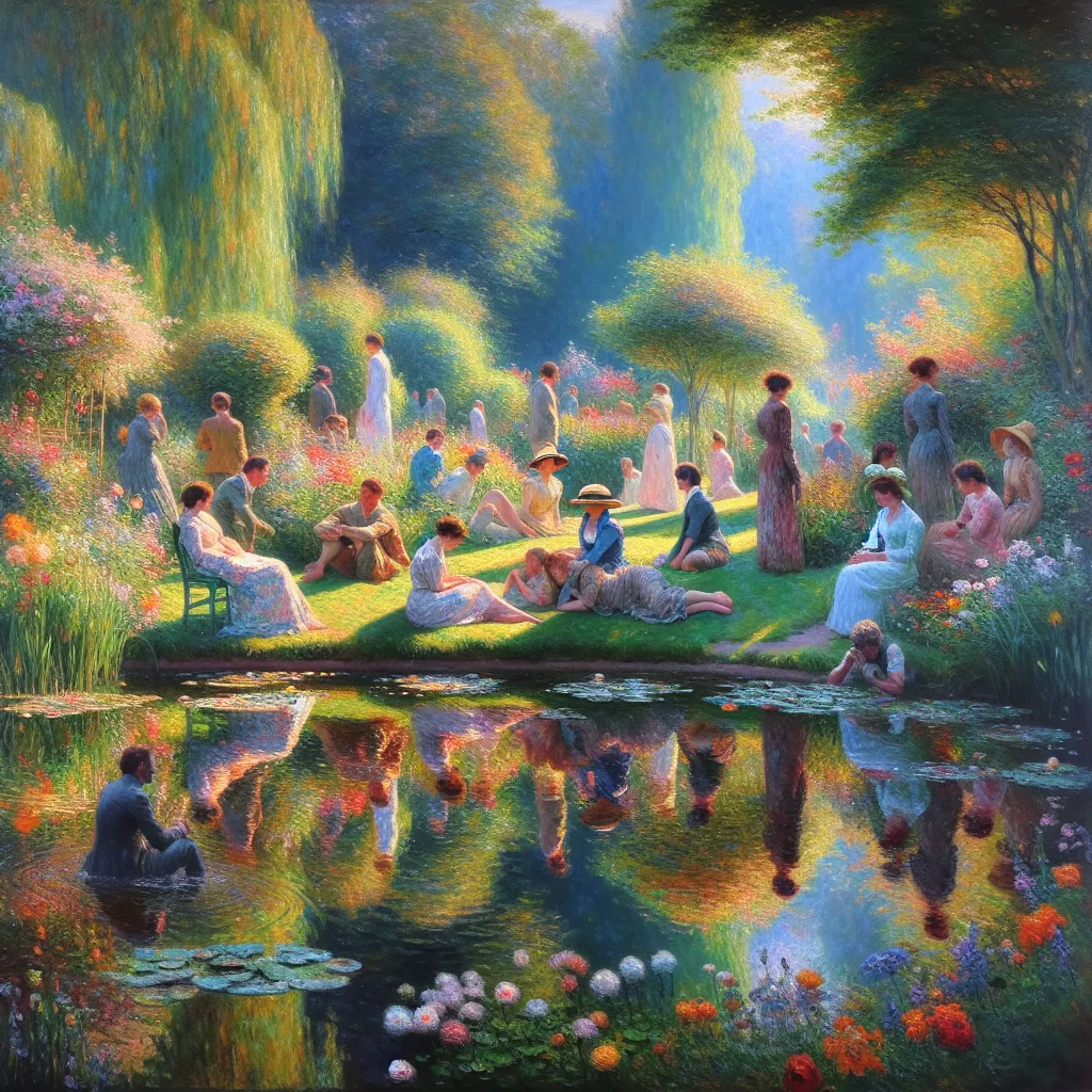 Swap, Gender Dysphoria, Changes, Adjustment, Secrets in the style of Monet