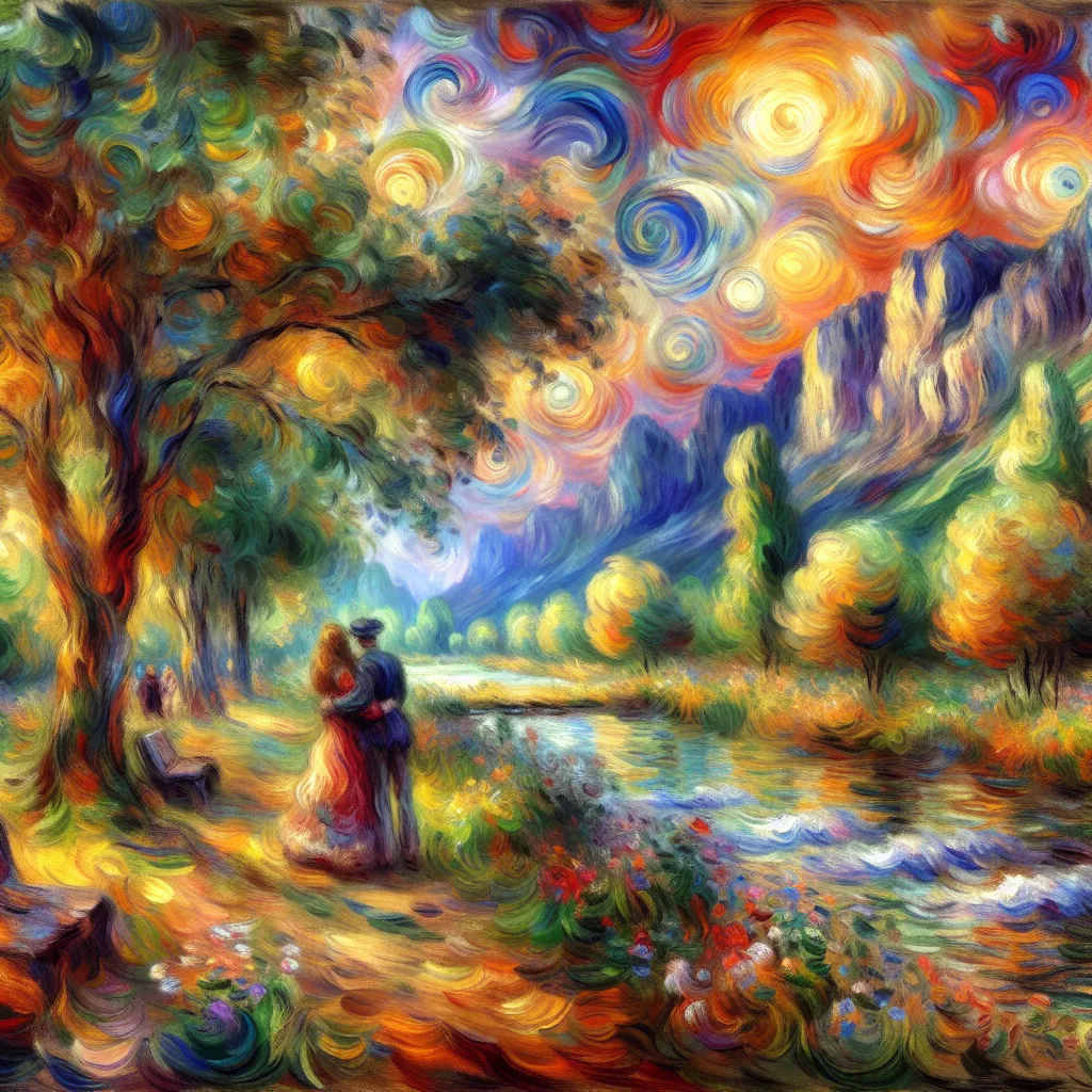 Magic, Love, Comfort, Surreal, Haunting in the style of Monet