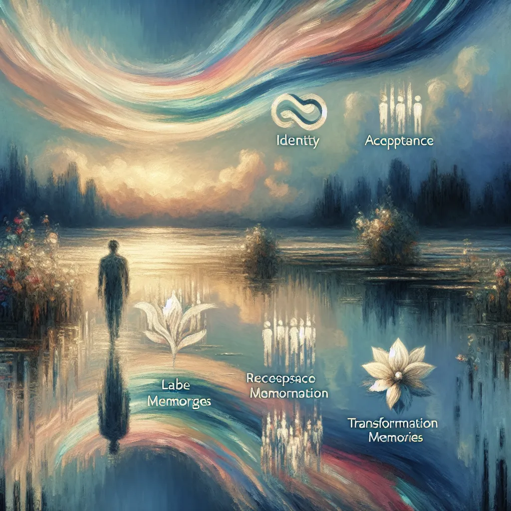 Here are 5 words related to the extensive story:  
1. Swap  
2. Identity  
3. Transformation  
4. Acceptance  
5. Memories in the style of Monet