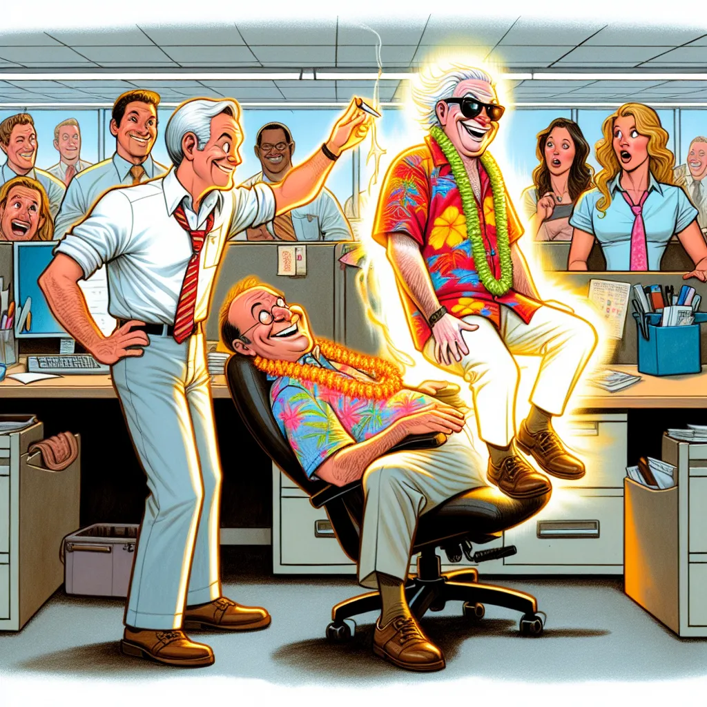 A humorous office tale unfolds as the mischievous Roger enlists his friend Carl's "possession powers" to turn their strict boss into a hilariously carefree and spontaneous soul. Hijinks ensue, and the once-icy boss is never quite the same.