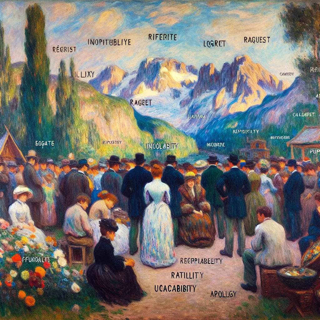Sorry, Request, Fulfill, Apology, Unable in the style of Monet