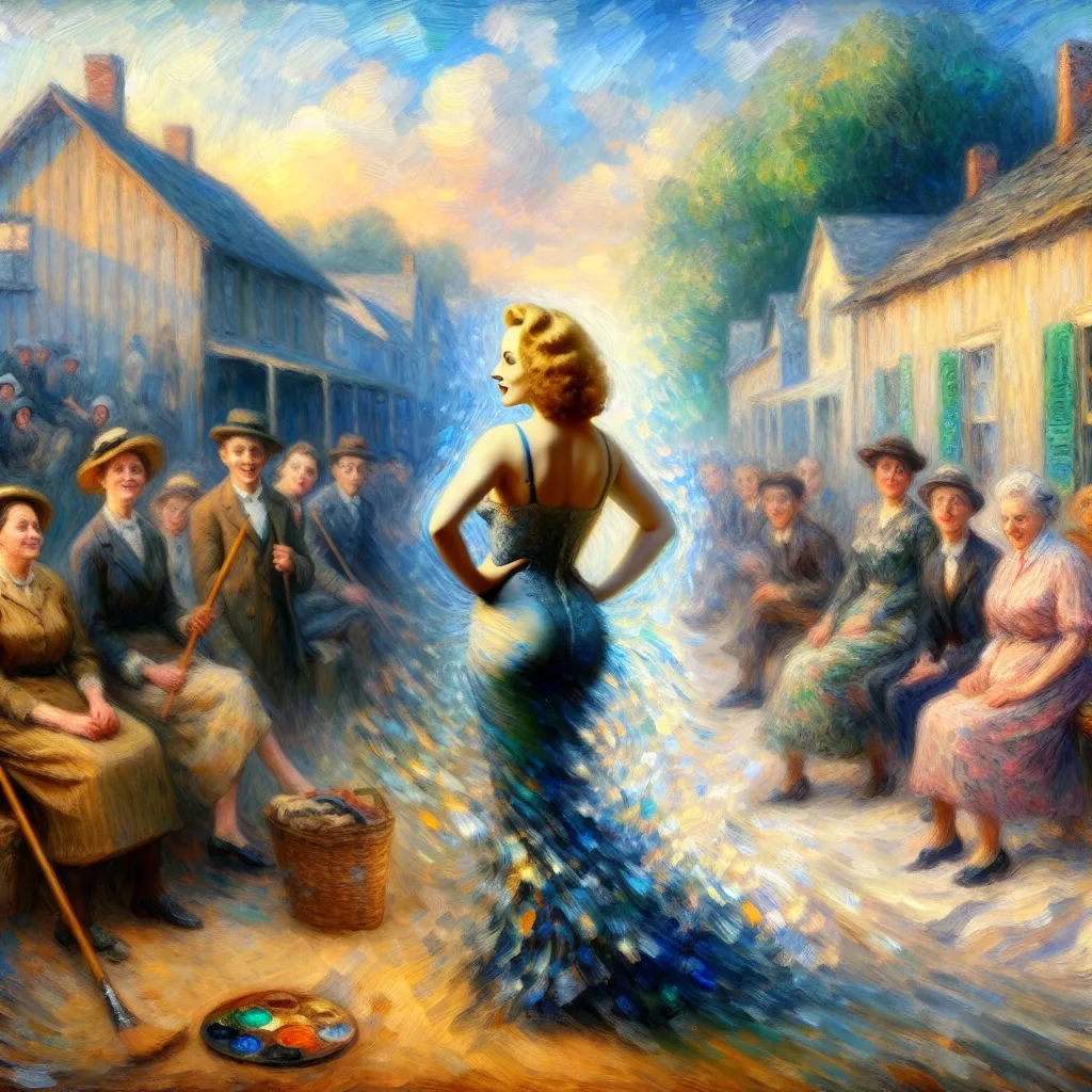 Rosie O'Donnell, Transformation, Memory Change, Small Town, Secret in the style of Monet