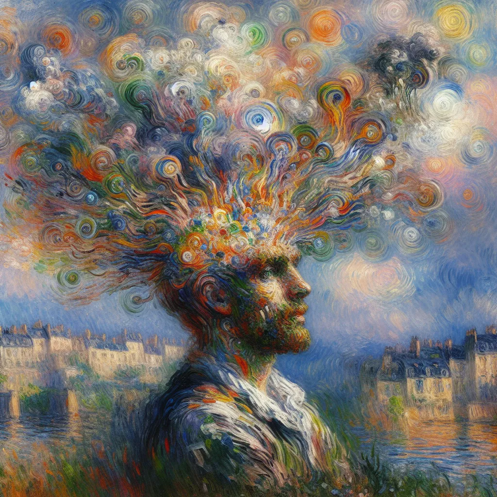 Mindscape, Tension, Transformation, Identity, Acceptance in the style of Monet