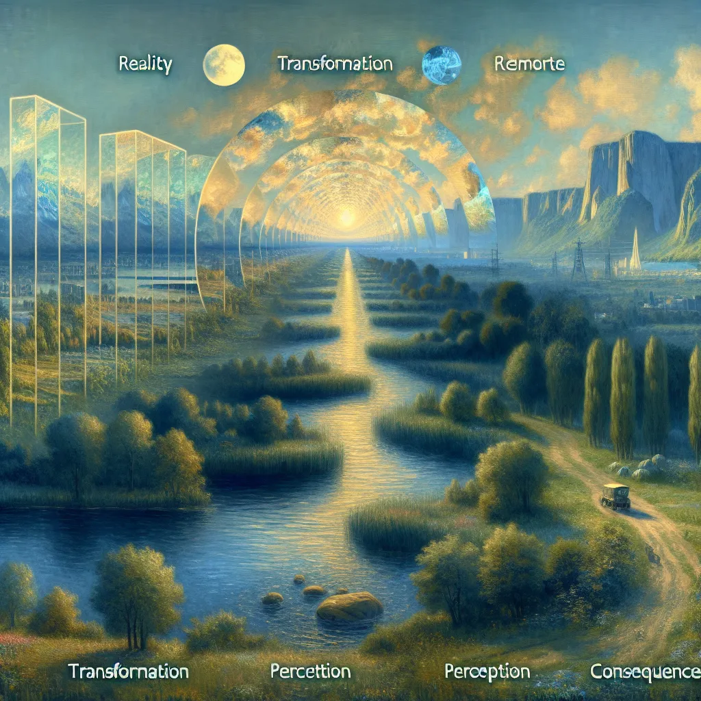 Reality, Remote, Transformation, Perception, Consequences in the style of Monet