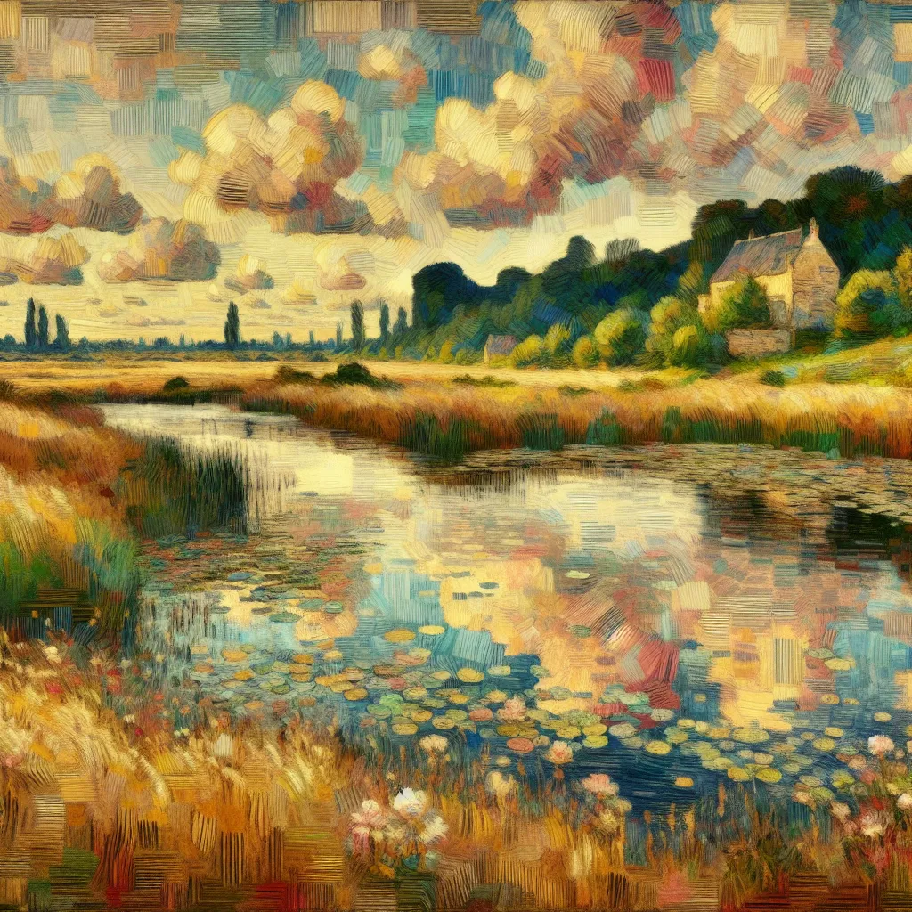 Transformation, Identity, Accented, Memory, Surreal in the style of Monet