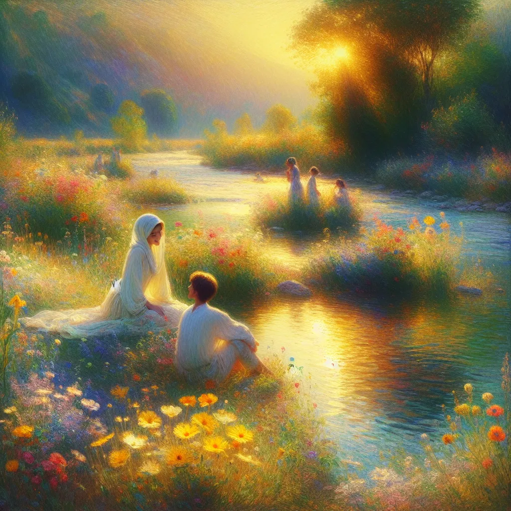 Remote, Reality, Transformation, Friendship, Summer in the style of Monet