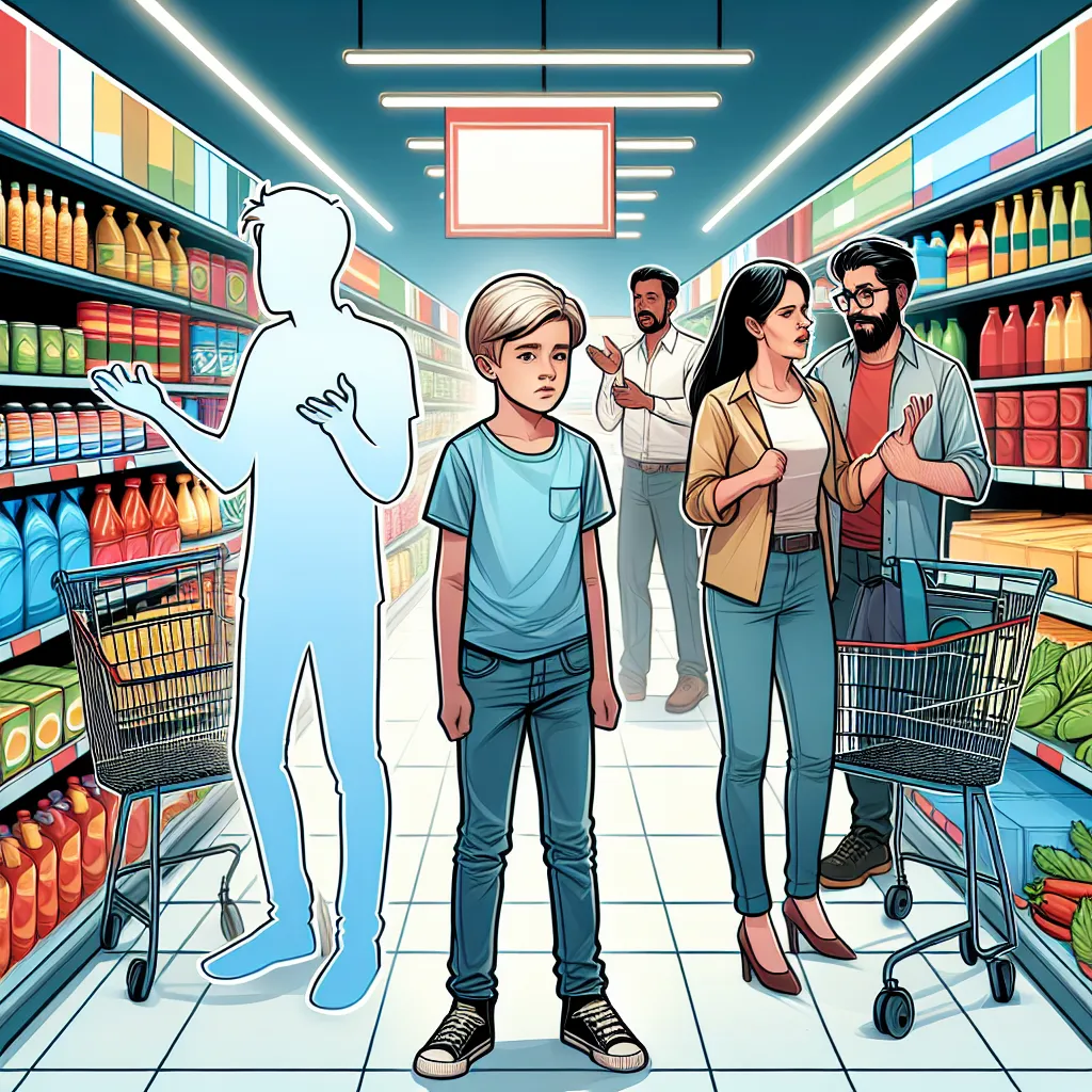 A boy named Levi, suddenly invisible, learns about responsibility when a family's argument sends him into an unexpected journey in a bustling store.