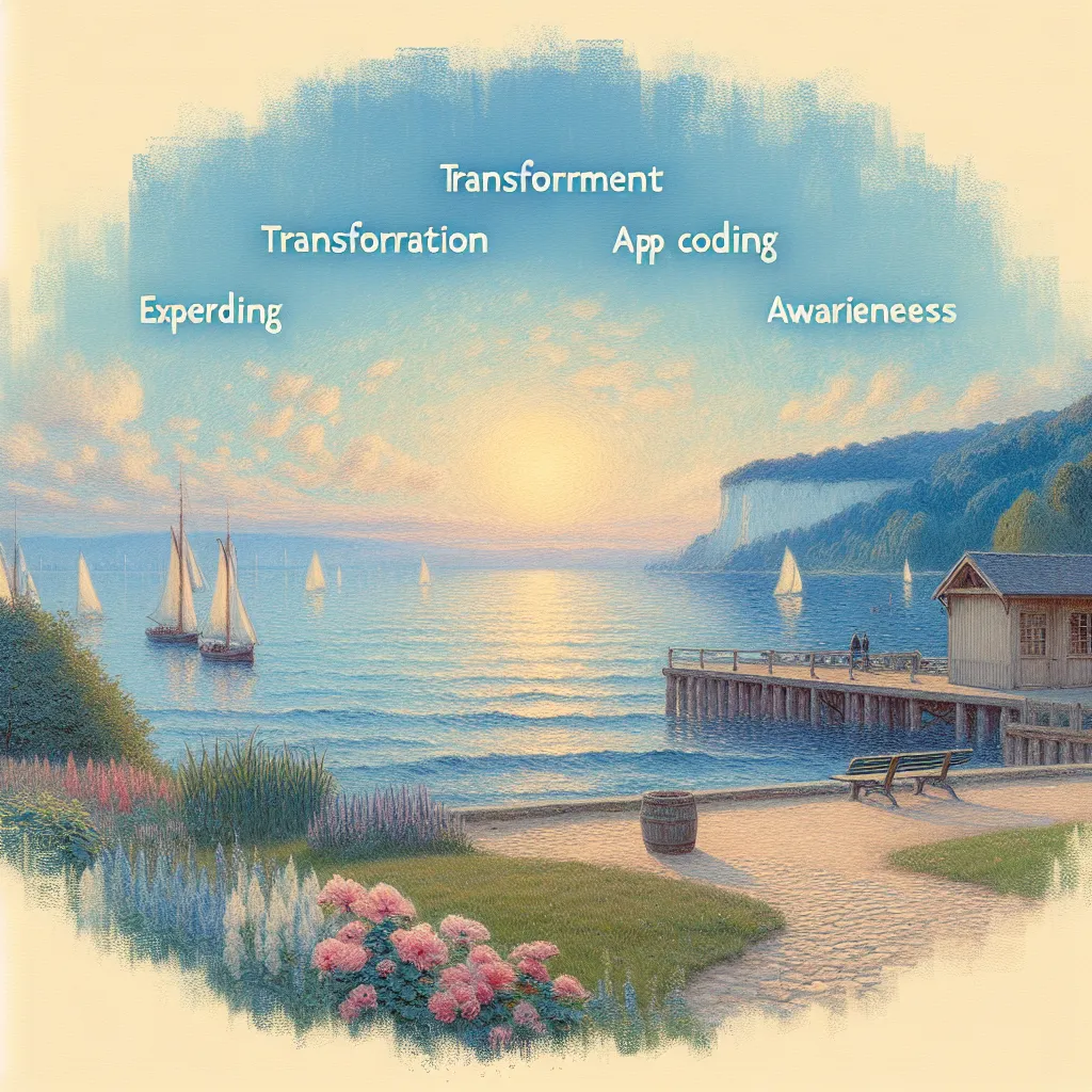 Transformation, App, Coding, Experiment, Awareness in the style of Monet