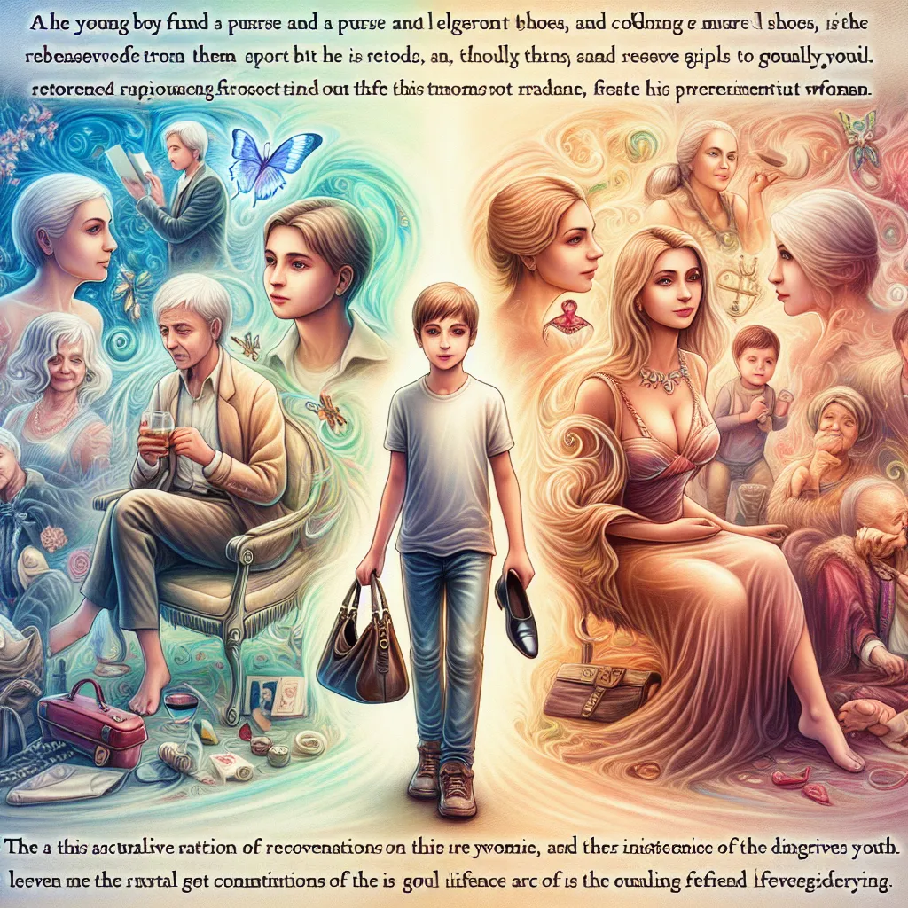 A young boy named Alex finds a purse and fancy shoes and returns them to their owner, a wealthy woman named Eleanor. As a reward, Alex is taken to Eleanor's house, but soon discovers that she has deceived him. Through a magical twist, their souls are swapped, and Alex becomes an old woman while Eleanor gets a second chance at youth. With memories of his past life fading, the new Eleanor navigates her opulent lifestyle and secretly relies on the spirit of the former Alex. Throughout her life, she