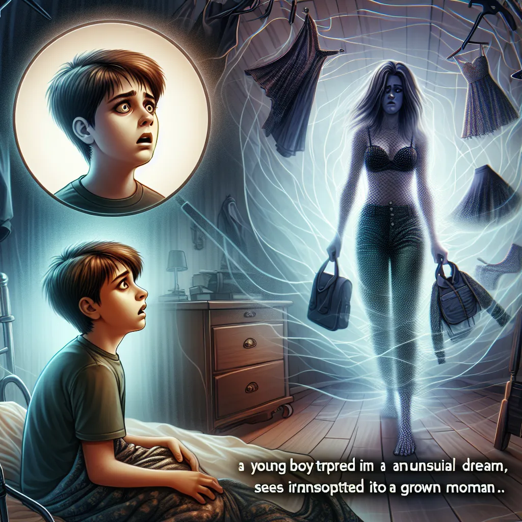 A young boy named Tommy Johnson, trapped in a nightmare, finds himself inexplicably transformed into a grown woman named Karen Henderson. Desperate to escape his new reality, Tommy struggles with the impossible task of removing the clothes and accessories that have become permanently fixed to his body. As he tries to navigate the unfamiliar world he now inhabits, he encounters a menacing presence and endures a devastating assault. Left paralyzed by trauma and shock, Tommy's only solace lies in a