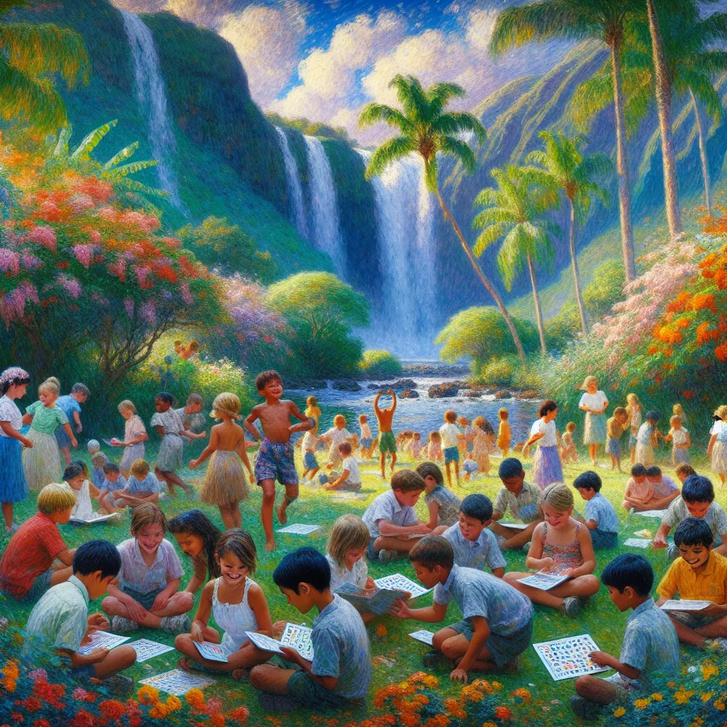 Transformation, Hawaiian, Childhood, Identity, Quiz in the style of Monet