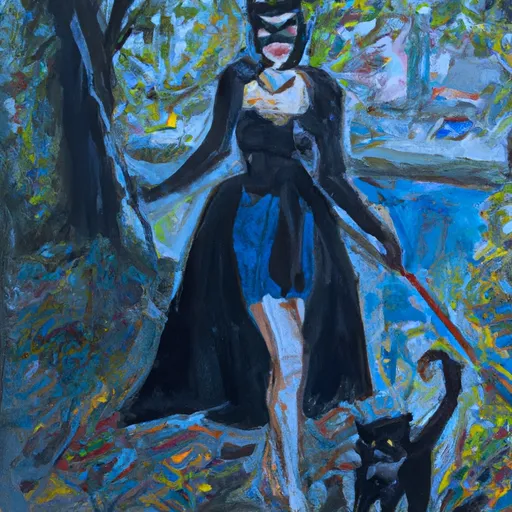 Transformation, Identity, Adventure, Crime, Catwoman in the style of Monet