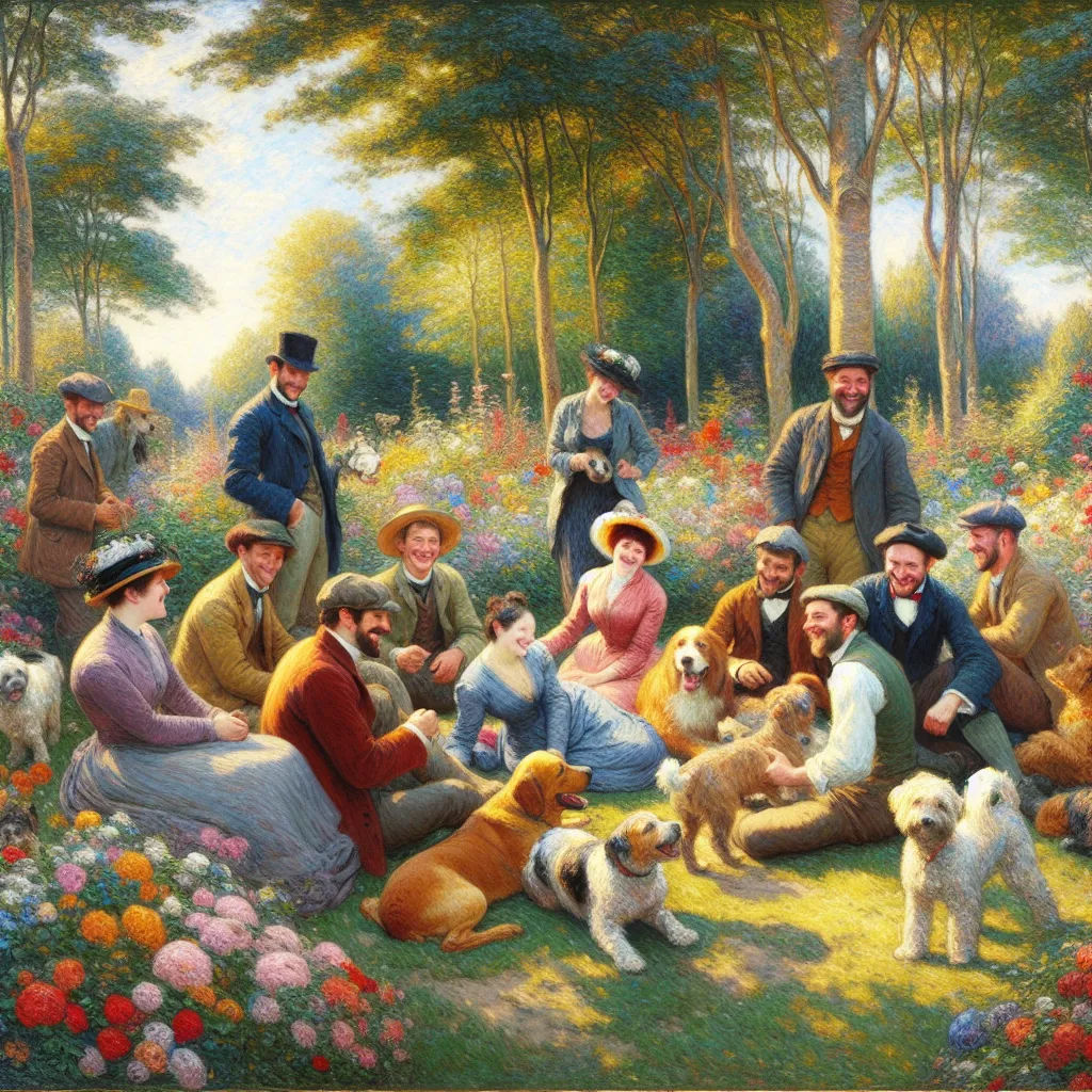 1. Prank  
2. Hypnosis  
3. Pets  
4. Mischief  
5. Friendship in the style of Monet