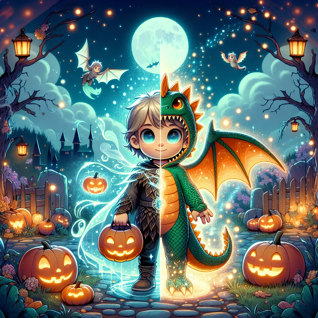 A detailed story unfolds, following young Oliver transformed into Emily on Halloween night, her newfound life evolving, memories fading, and lifelong longing for the dragon within.