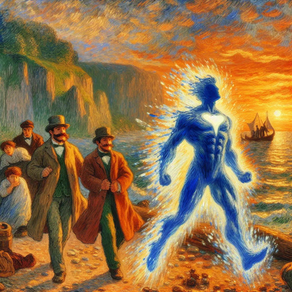 Transformation, Superhero, Metamorphosis, Identity, Adventure in the style of Monet