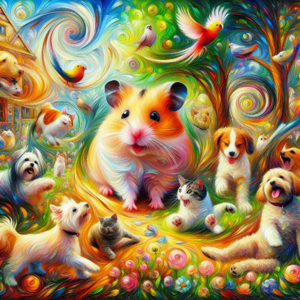 Littlest Pet Shop, Hamster, Hypnotic, Pets, Prank in the style of Monet