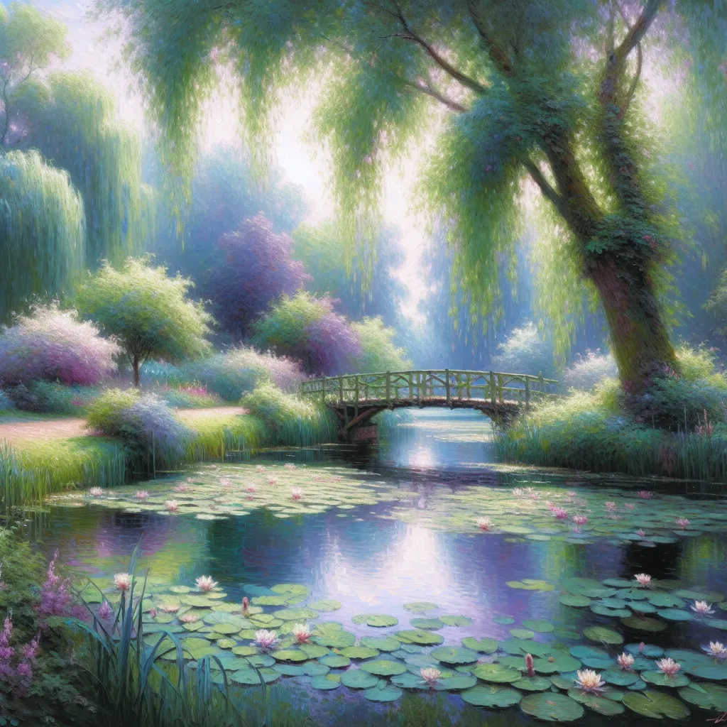 Sorry, Assist, Request, Help, Support in the style of Monet
