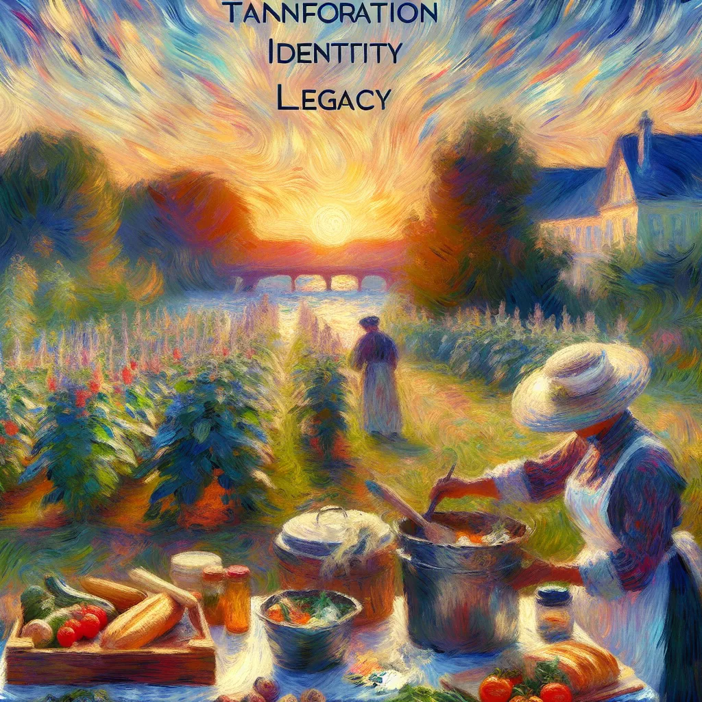 Transformation, Identity, Heritage, Cooking, Legacy in the style of Monet