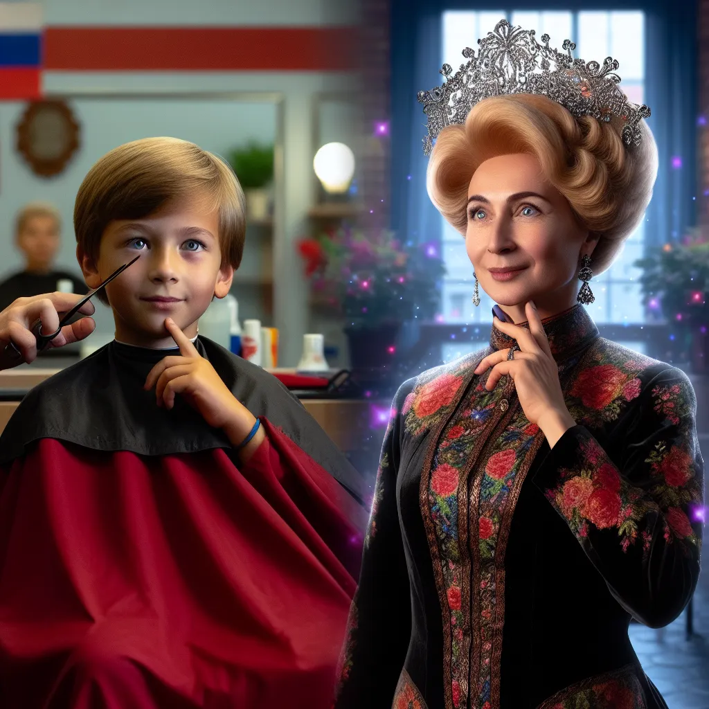 A young boy named Timmy transforms into Olga, a Russian salon owner, in a magical moment at the local salon, leaving his previous life behind.