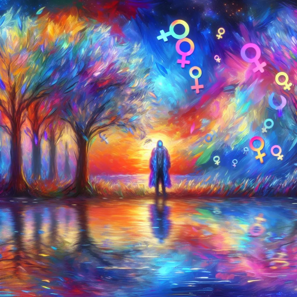 1. Identity
2. Gender dysphoria
3. Body swap
4. Pronouns
5. Emotional journey in the style of Monet