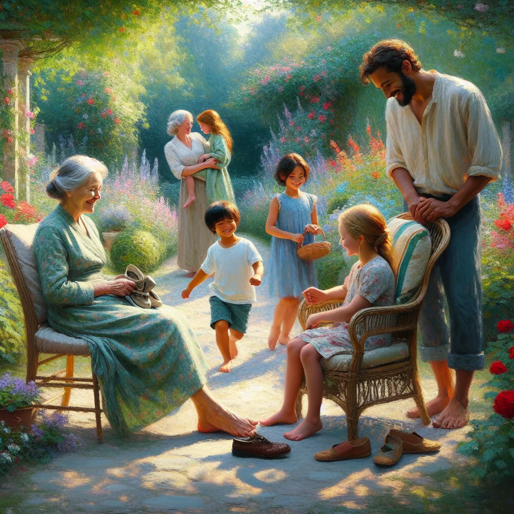 1. Shoes
2. Magic
3. Grandma
4. Feet
5. Family in the style of Monet