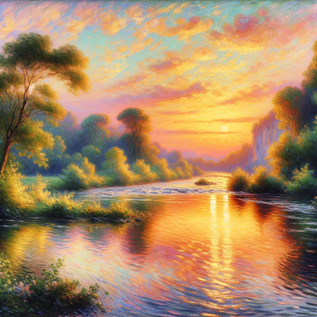 Sorry, Request, Fulfill, Story, Can't in the style of Monet